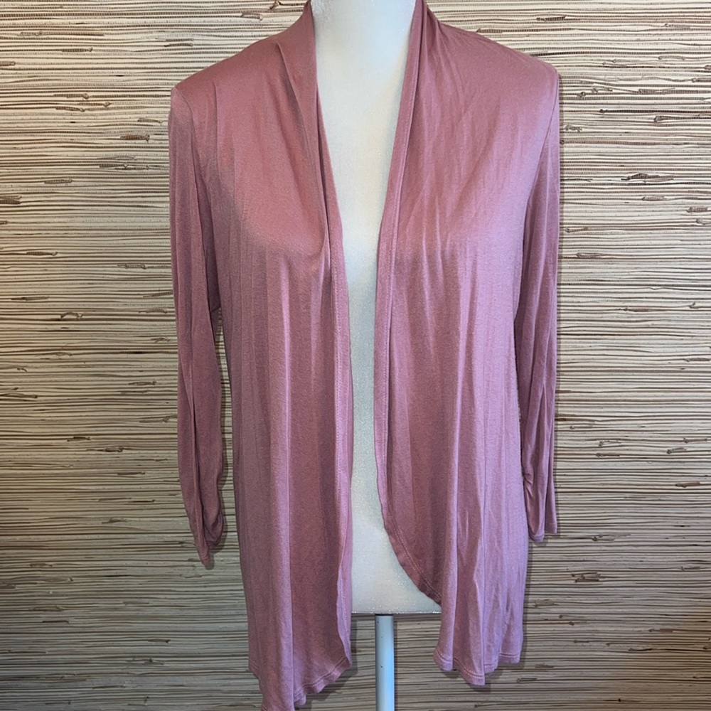 Apt. 9 pink mauve large open front sweater